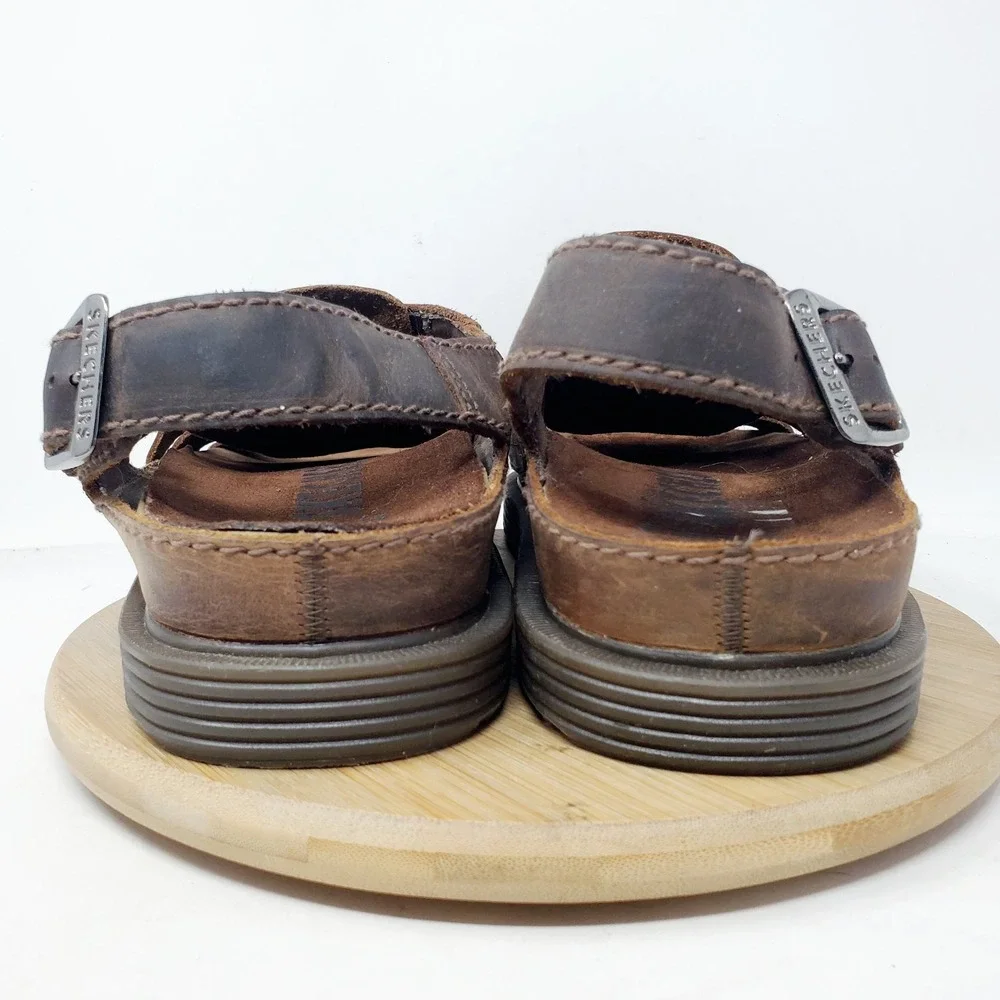 Skechers Jammers Sandals Mens 11 Fisherman Brown Chunky Platform 90s‎ Y2K Shoes